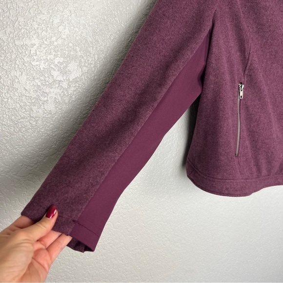 Torrid Purple Moto Jacket 2X - Stretch Knit Panels, Full Zip, Flannel Coat, EUC - Picture 7 of 12